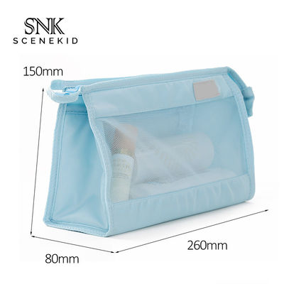 Eco-Friendly Promotional Zipper Transparent Polyester Mesh Cosmetic Bag