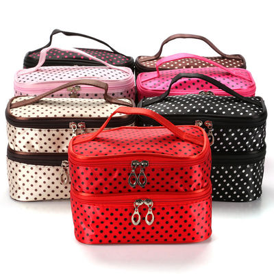 Multifunction Washable Double Layer Polyester Cosmetic Bag