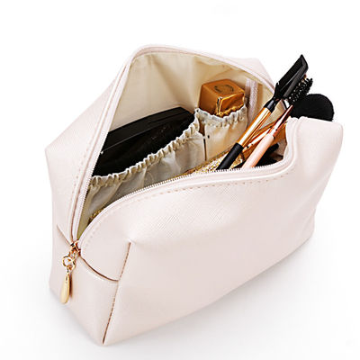 Saffiano PU Leather Travel Cosmetic Pouch For Women