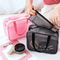 Pure Color Travel Portable Handle PVC Cosmetic Vanity Bag