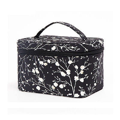 Large Capacity Zipper Nylon Travel Floral Makeup Cosmetic Bags