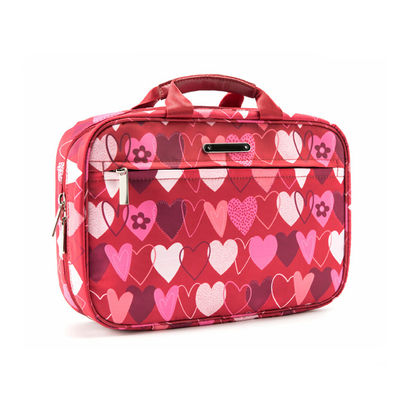 Vintage Heart Printed Travel Wash Hanging Toiletry Bag