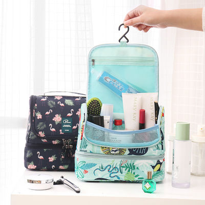 Water Resistant Polyester Hanging Travel Toiletry Bag For Girls