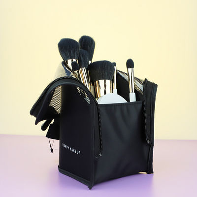 Wear Resistant Polyester Fabric Cosmetic Brush Bag For Travel