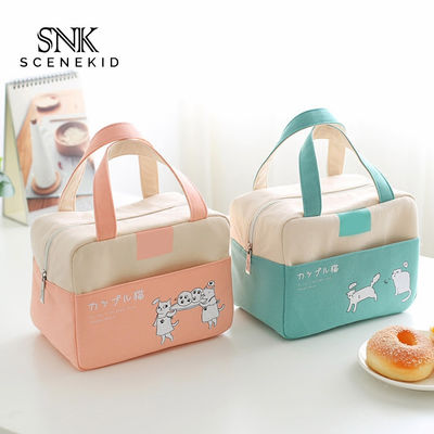 Portable Children Waxed Canvas Insulated Cooler Lunch Box