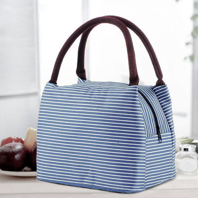 Reusable Stripe Aluminum Foil Lining Waterproof Insulated Bag