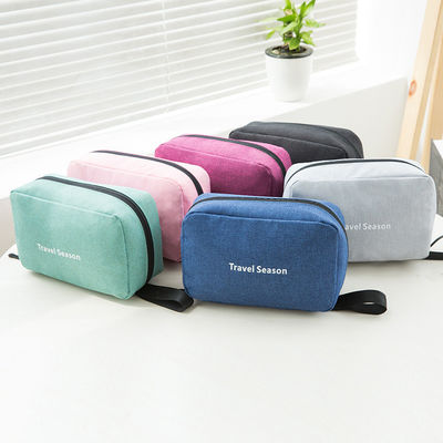 Pure Color Custom Logo Waterproof Polyester Pouch Clutch Bags Cosmetic Bag