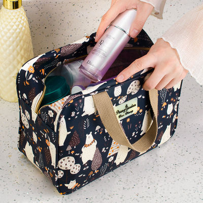 Printed Polyester Travel Makeup Organizer Bag For Women