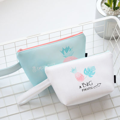 Wholesale Eco Beauty Custom Printing Pineapple PU Leather Cosmetic Bag