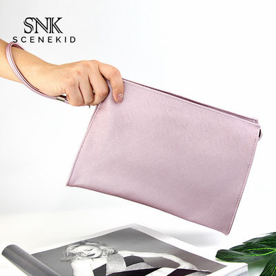 Wholesale Custom Pure Color Blank PU Leather Cosmetic Bag Travel