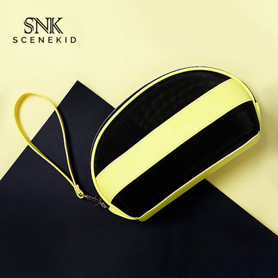 Splicing Design PU Leather Cosmetic Pouch Bag