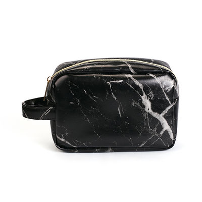 Marble PU Leather Women'S Travel Cosmetic Bag Organizer