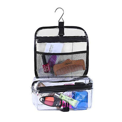 3 Zipper Compartments Clear PVC Travel Cosmetic Bags