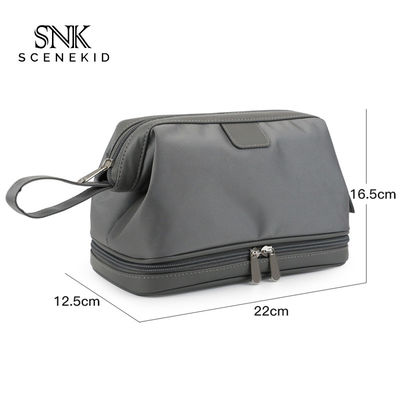 Double Layers Men Travel Wash Portable Waterproof Polyester Cosmetic Bag