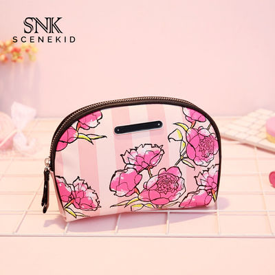 Beauty Make Up Flower Printing PU Leather Cosmetic Bag Set