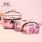 Beauty Make Up Flower Printing PU Leather Cosmetic Bag Set