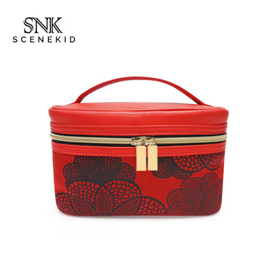 Pattern Printed PU Leather Women Travel Cosmetic Bag Set