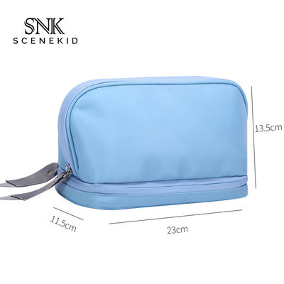 Artist Double Zipper Travel Mirror Polyester Cosmetic Bag