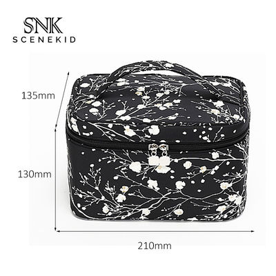 Large Capacity Zipper Nylon Travel Floral Makeup Cosmetic Bags