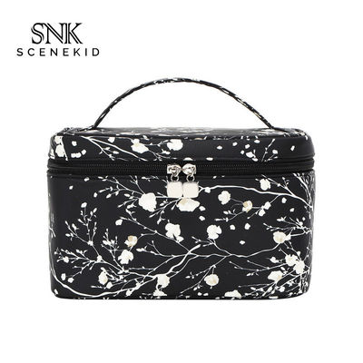 Large Capacity Zipper Nylon Travel Floral Makeup Cosmetic Bags