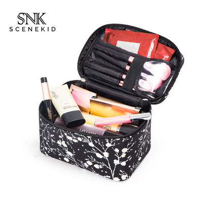 Large Capacity Zipper Nylon Travel Floral Makeup Cosmetic Bags