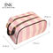 Organic Pink Stripe Pattern Waterproof PU Makeup Bag