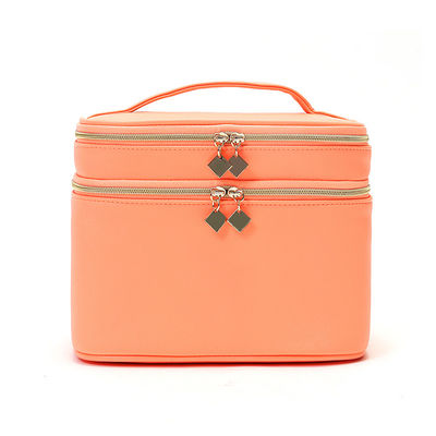 Mirror PU Leather Wash Cylinder Bucket Makeup Bag