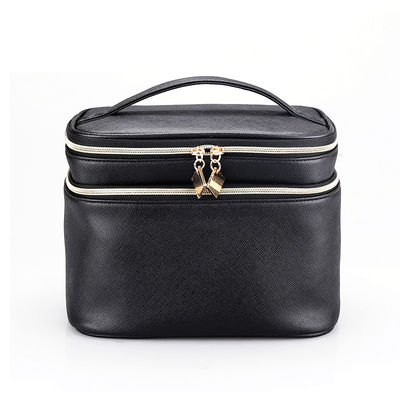 Mirror PU Leather Wash Cylinder Bucket Makeup Bag