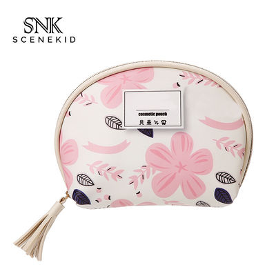 Waterproof PU Leather Flower Pattern Cosmetic Bag