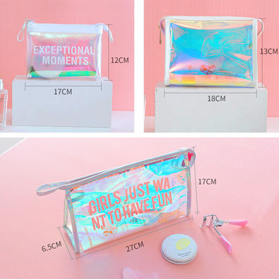 Waterproof Portable Toiletry Travel TPU Holographic Cosmetic Bag