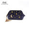 Zipper Embroidery Moon Star Cotton Custom Cosmetic Bag