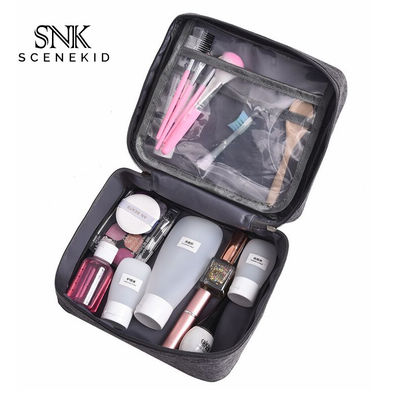 China Supplier Custom Square Cosmetic Toiletry Bag With Zipper Waterproof