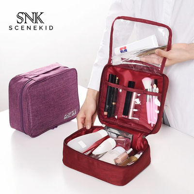 China Supplier Custom Square Cosmetic Toiletry Bag With Zipper Waterproof