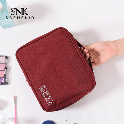 China Supplier Custom Square Cosmetic Toiletry Bag With Zipper Waterproof