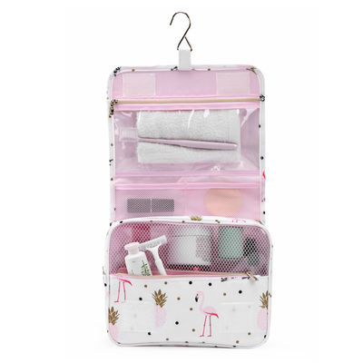 Printed Waterproof Wash Bag Women Custom Portable Hanging Toiletry Bag