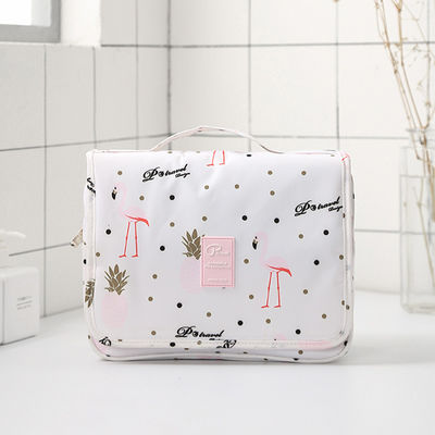 Printed Waterproof Wash Bag Women Custom Portable Hanging Toiletry Bag