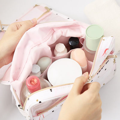 Printed Waterproof Wash Bag Women Custom Portable Hanging Toiletry Bag