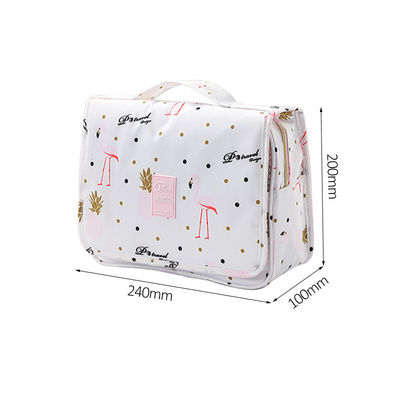 Flamingo Printed Portable Hanging Travel Makeup Bag