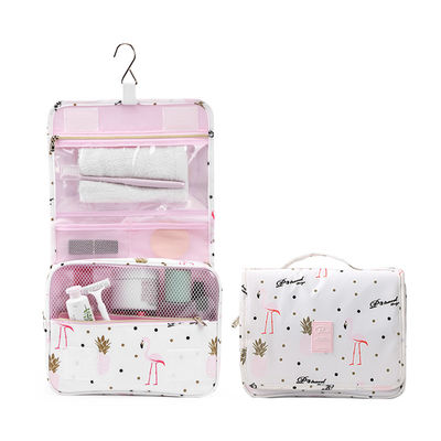 Flamingo Printed Portable Hanging Travel Makeup Bag