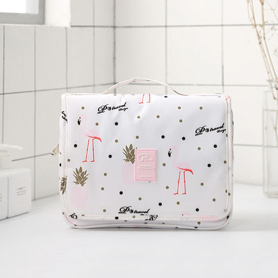 Flamingo Printed Portable Hanging Travel Makeup Bag