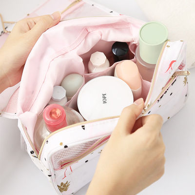 Flamingo Printed Portable Hanging Travel Makeup Bag