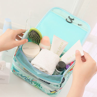 Water Resistant Polyester Hanging Travel Toiletry Bag For Girls