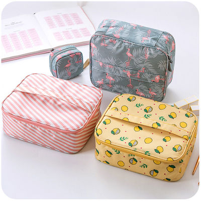 Zipper Velcro Closure Cute Cartoon Polyester Makeup Organizer Bag