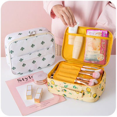 Zipper Velcro Closure Cute Cartoon Polyester Makeup Organizer Bag