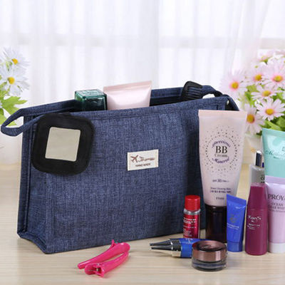 Zipper Private Label Plain Polyester Cosmetic Bag For Travel