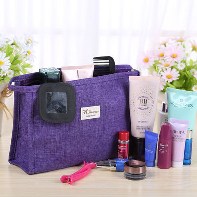 Zipper Private Label Plain Polyester Cosmetic Bag For Travel