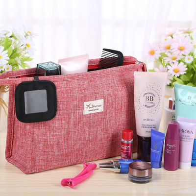 Zipper Private Label Plain Polyester Cosmetic Bag For Travel