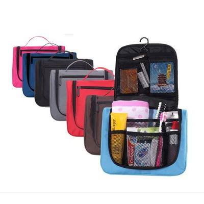 Large Capacity Polyester Travel Hanging Toiletry Bag With Plastic Hook