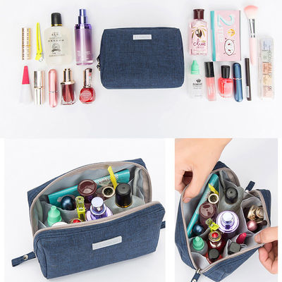 Women Foldable Blank Polyester Cosmetic Bag With Zipper