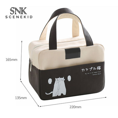 Portable Children Waxed Canvas Insulated Cooler Lunch Box